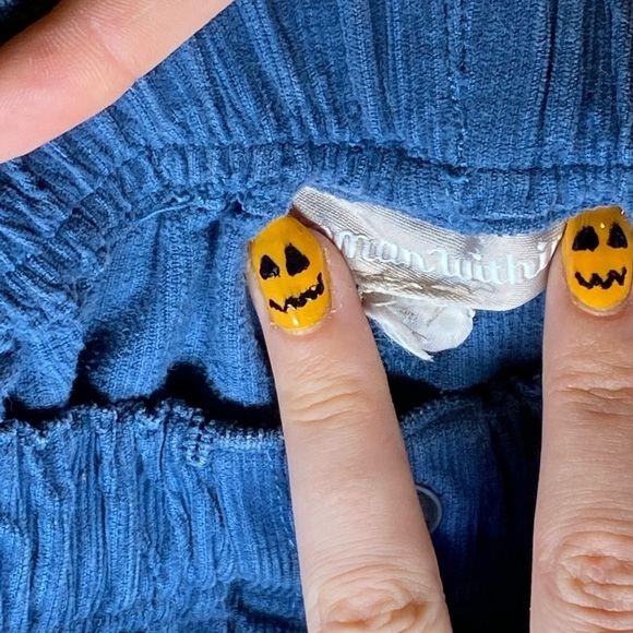 80s Blue Corduroy Elastic Waist Pants - Picture 4 of 11